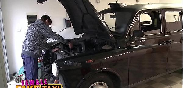  Female Fake Taxi Mechanic gives horny hot blonde a full sexual service